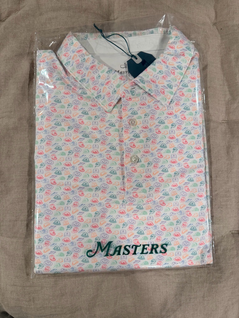 Masters White Short-Sleeve Polo With Multicolor Micro Print